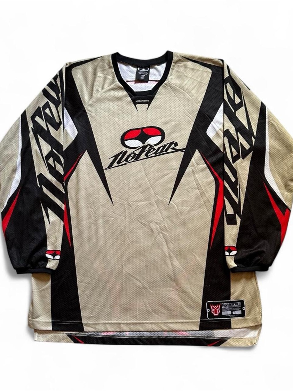 No Fear Men’s Beige Graphic Long-Sleeve Performance Jersey L